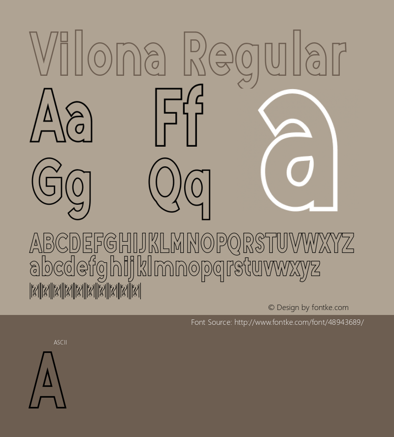 Vilona Version 1.00;December 1, 2019;FontCreator 11.5.0.2422 64-bit Font Sample