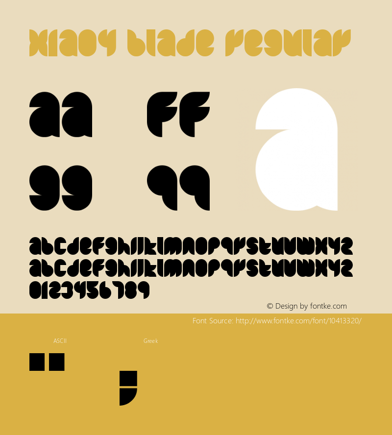 x1ao4 blade Regular Version 1.00 September 10, 2011, initial release Font Sample