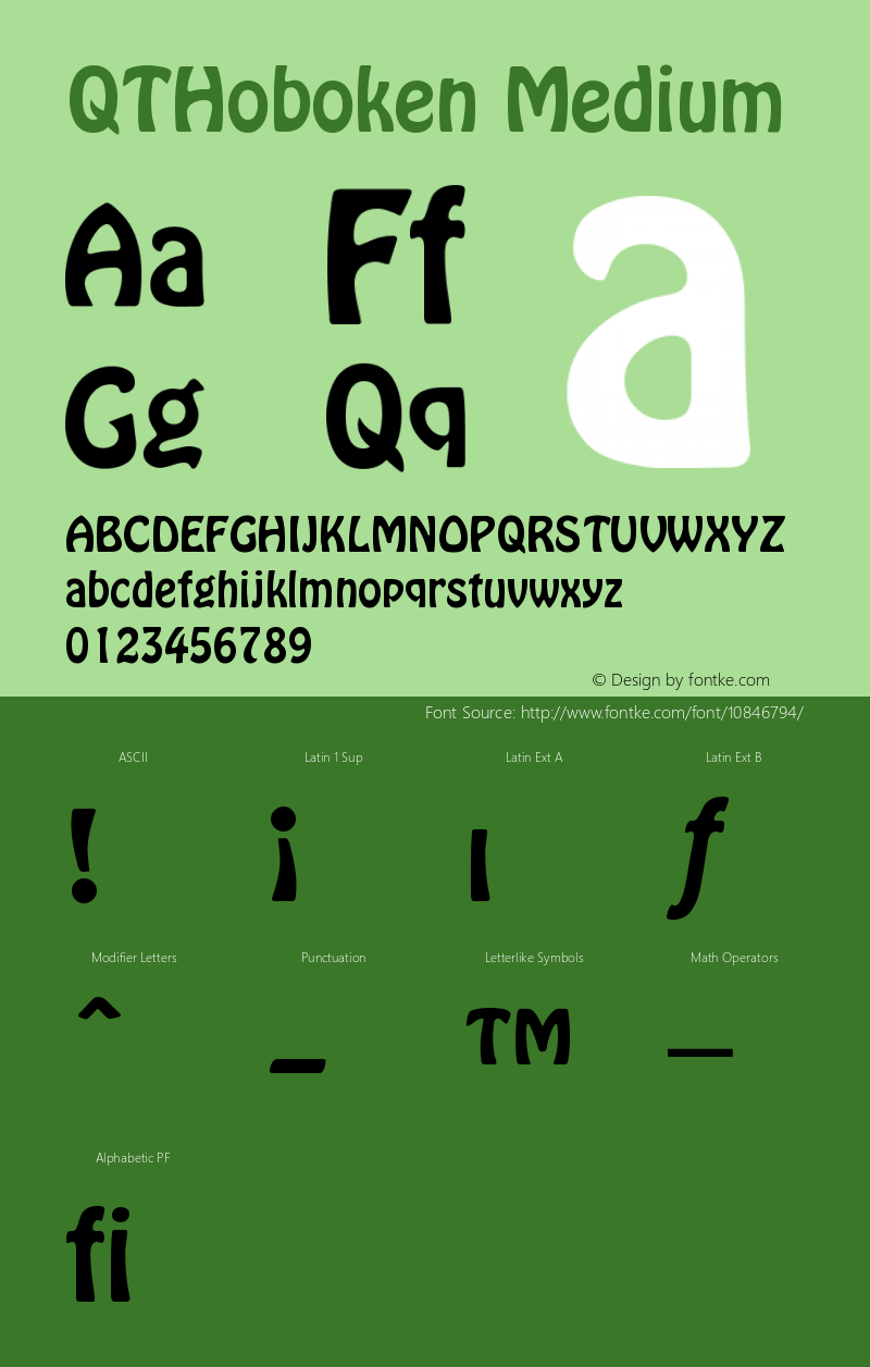 QTHoboken Medium Version 001.000 Font Sample