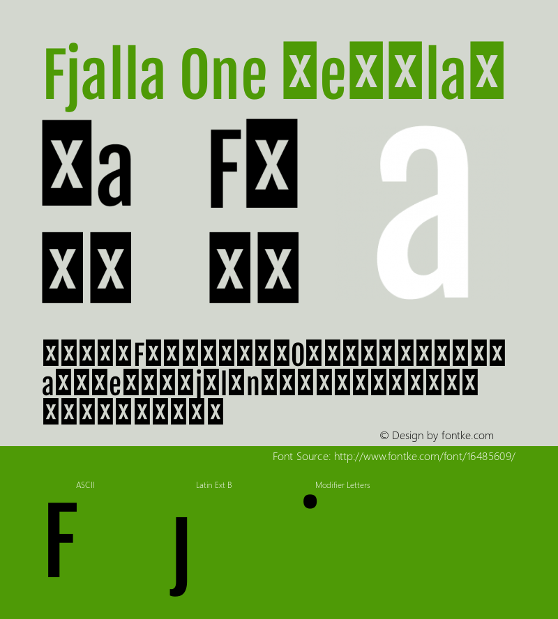 Fjalla One Regular Version 1.001 Font Sample