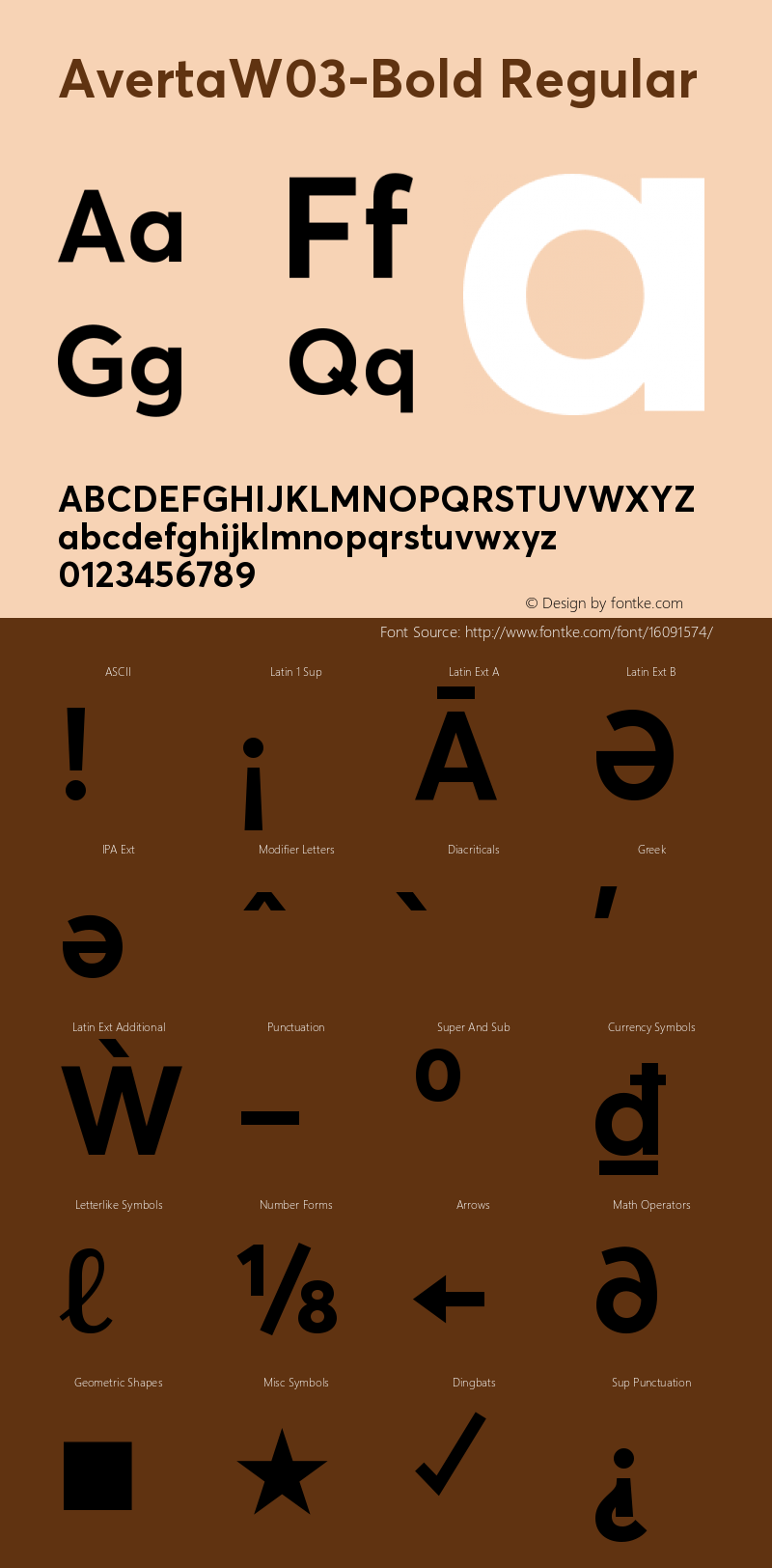 AvertaW03-Bold Regular Version 1.20 Font Sample