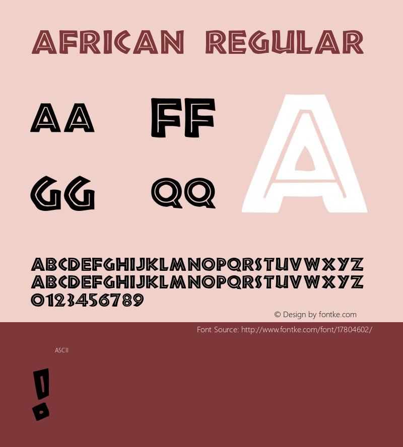 African Regular Version 1.0 Font Sample