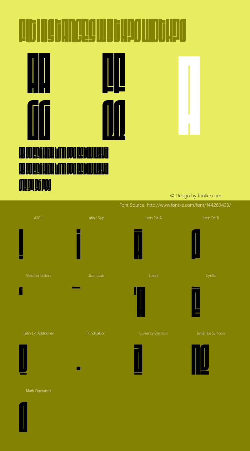 Fit Instances wdth70 Version 1.0 Font Sample