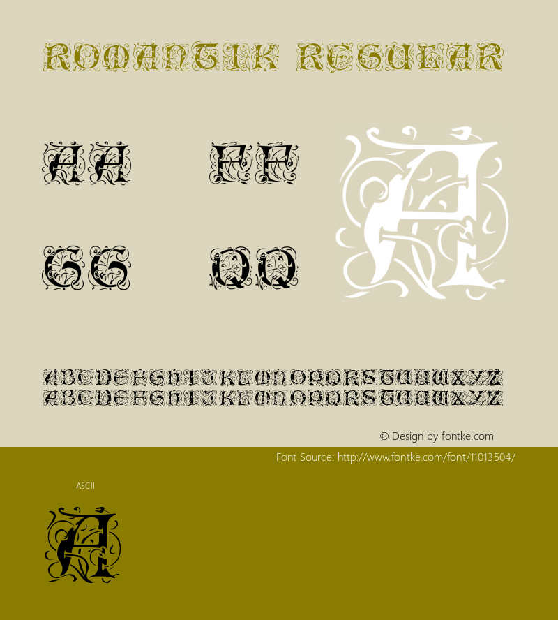 Romantik Regular Version 001.023 Font Sample