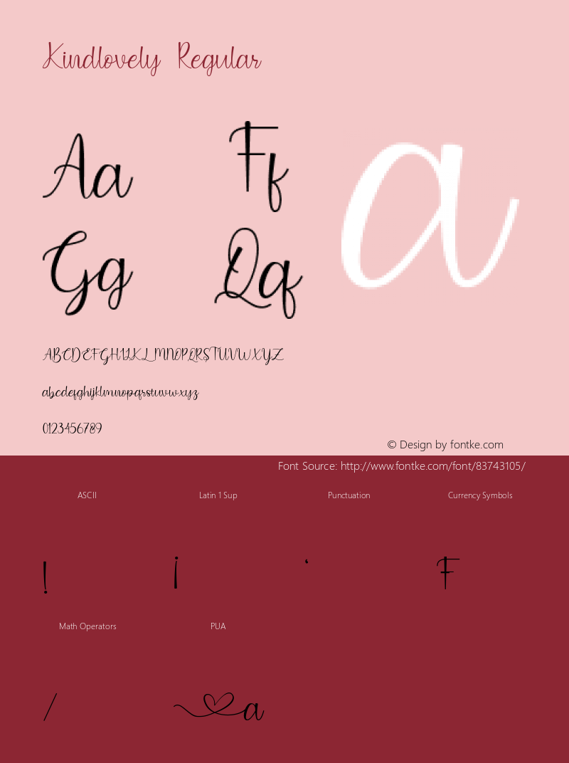 Kindlovely Version 1.00;November 14, 2020;FontCreator 13.0.0.2683 64-bit Font Sample