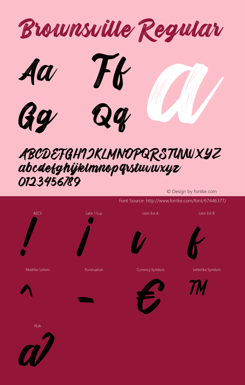 Brownsville Version 1.000 Font Sample