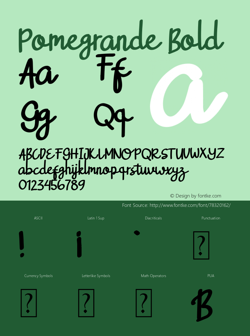 Pomegrande Bold Version 1.00;September 27, 2020;FontCreator 12.0.0.2547 64-bit Font Sample