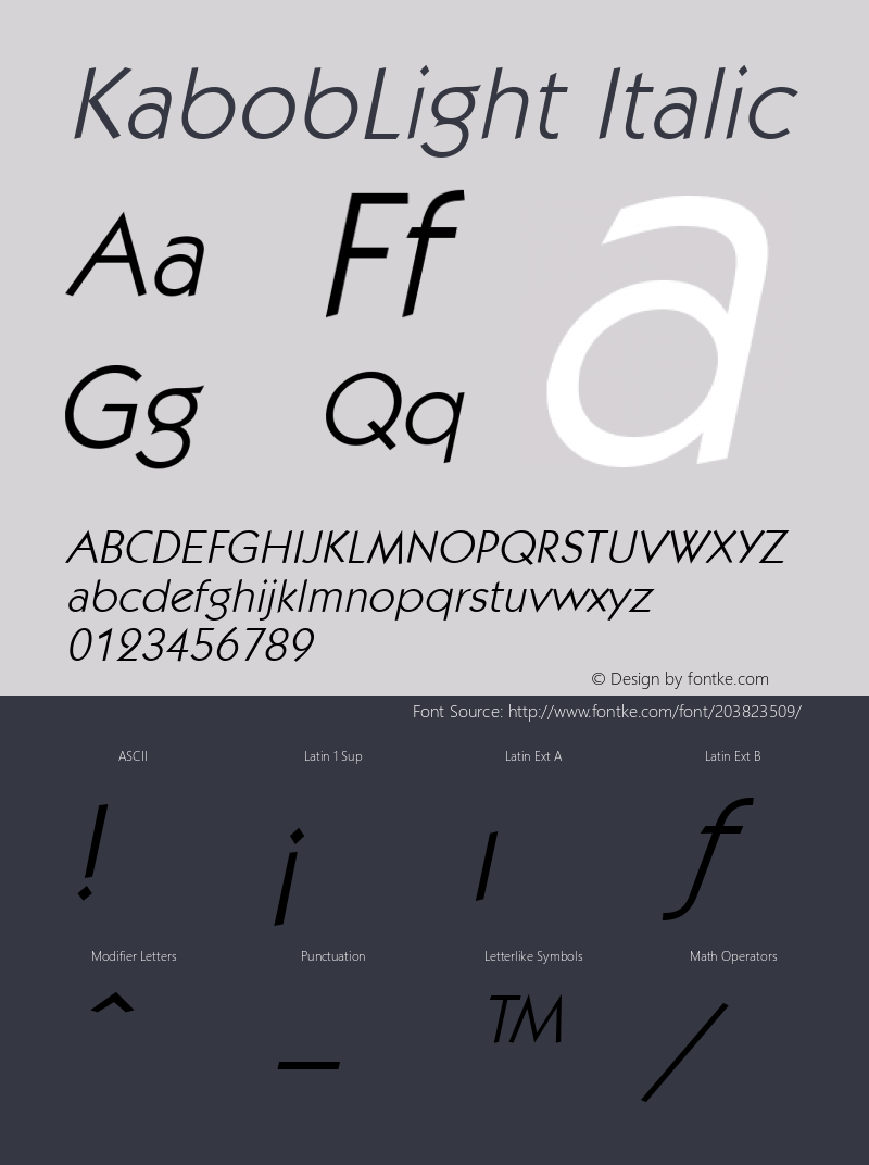 KabobLight Italic The WSI-Fonts Professional Collection图片样张