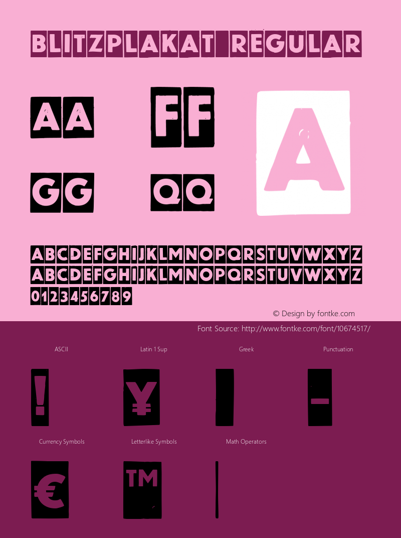 Blitzplakat Regular Version 1.000;com.myfonts.easy.facetype.blitzplakat.regular.wfkit2.version.3c7f Font Sample