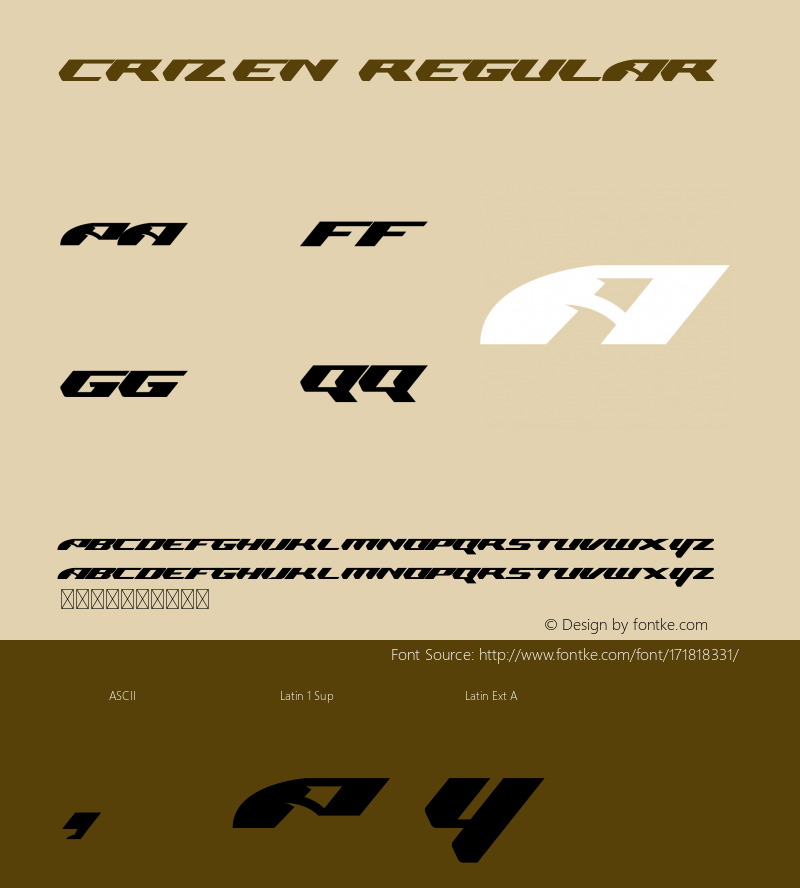 Crizen Version 1.006;Fontself Maker 3.5.4图片样张