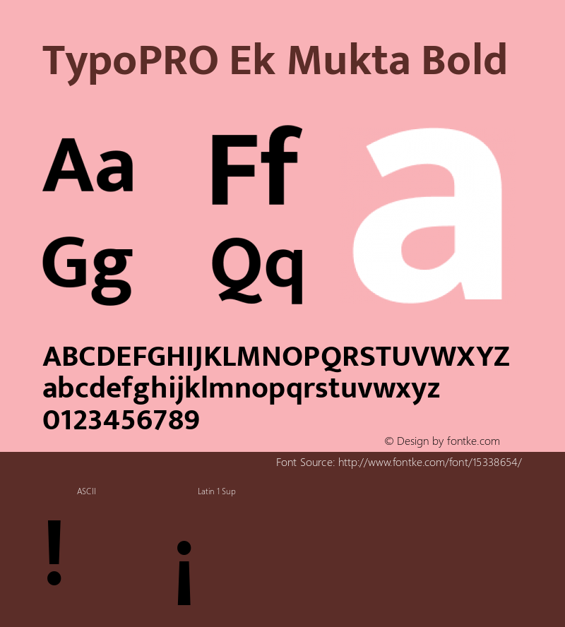 TypoPRO Ek Mukta Bold Version 1.2 Font Sample