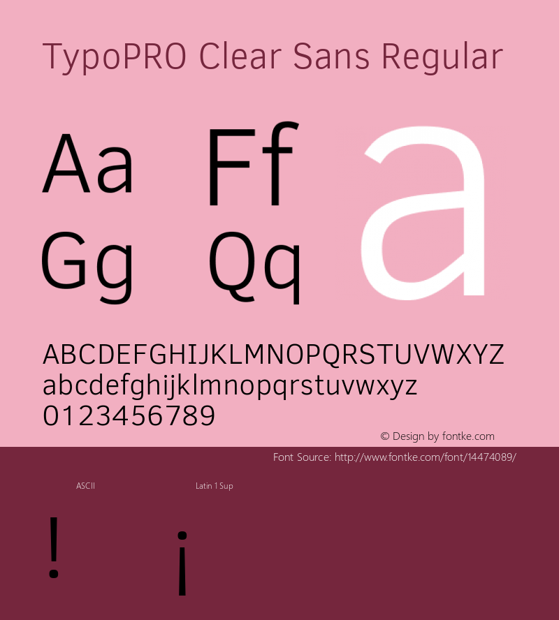 TypoPRO Clear Sans Regular Version 1.00 Font Sample