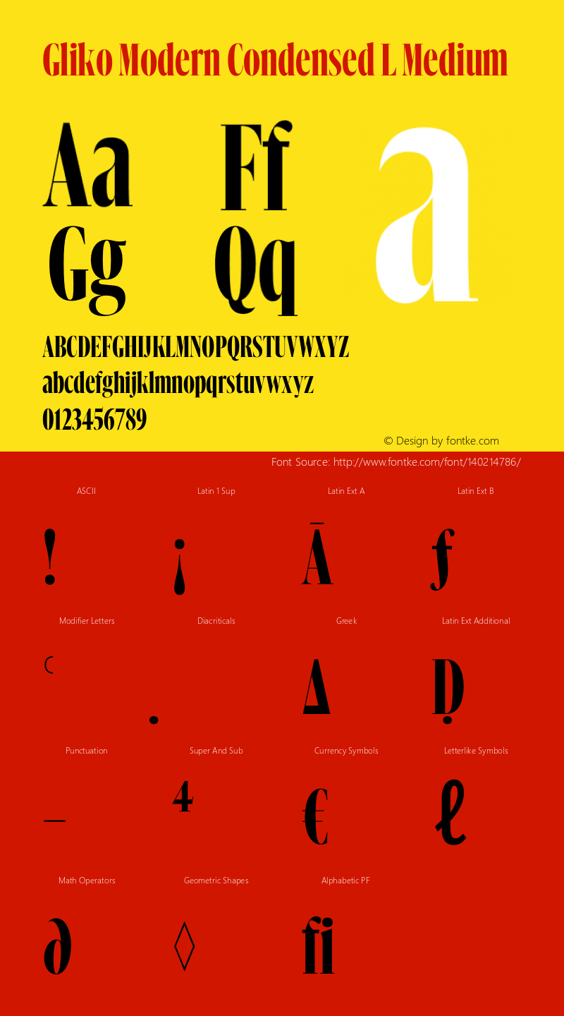 Gliko Modern Condensed L Medium Version 2.000 | w-rip DC20200115 Font Sample