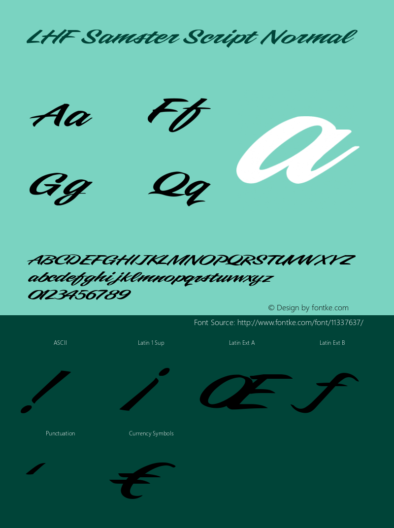 LHF Samster Script Normal Version 001.001 Font Sample