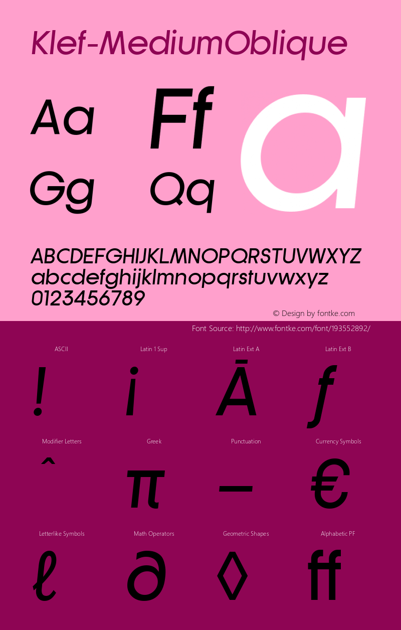 ☞Klef-MediumOblique Version 1.000;com.myfonts.easy.talbot.klef.medium-oblique.wfkit2.version.4dkP图片样张