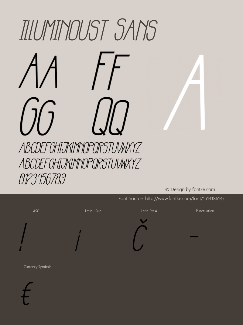 Illuminoust-Italic Version 001.000 Font Sample