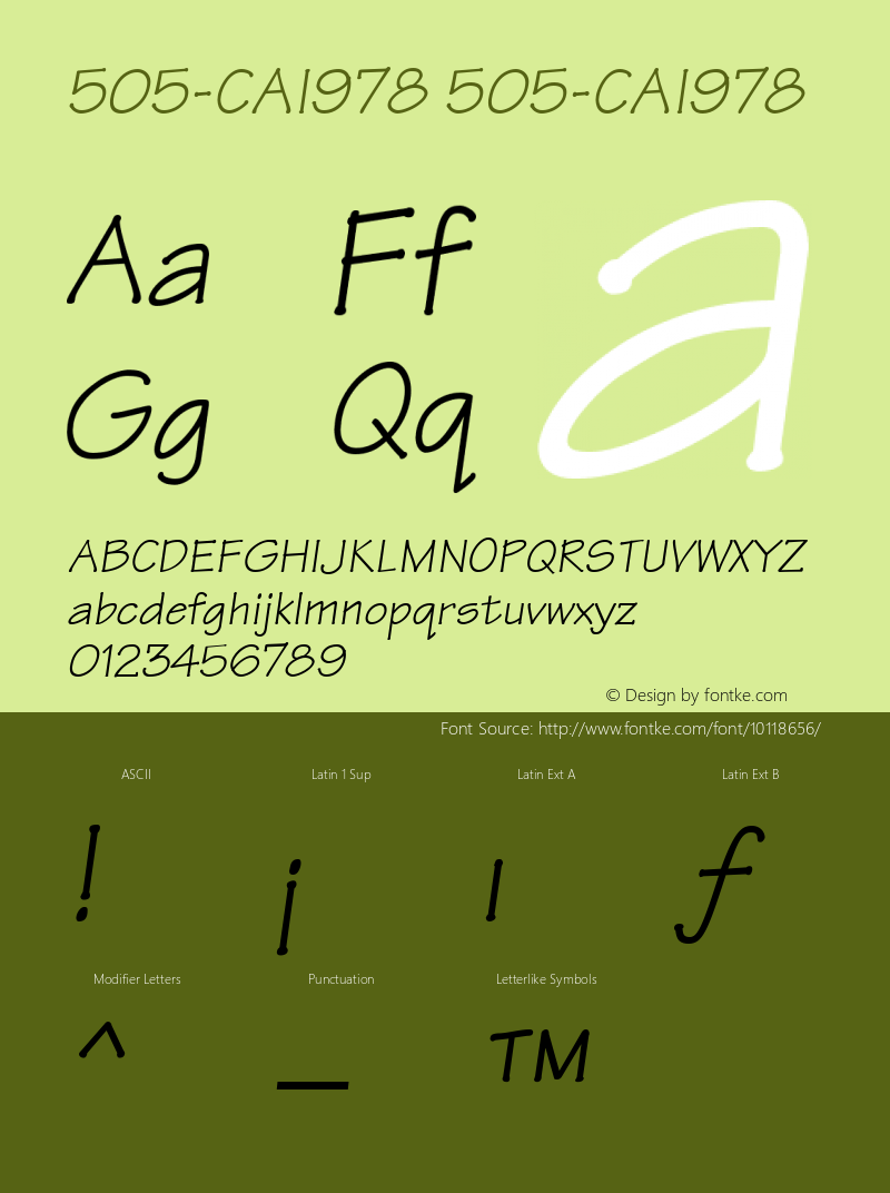 505-CAI978 505-CAI978 505-CAI978 Font Sample