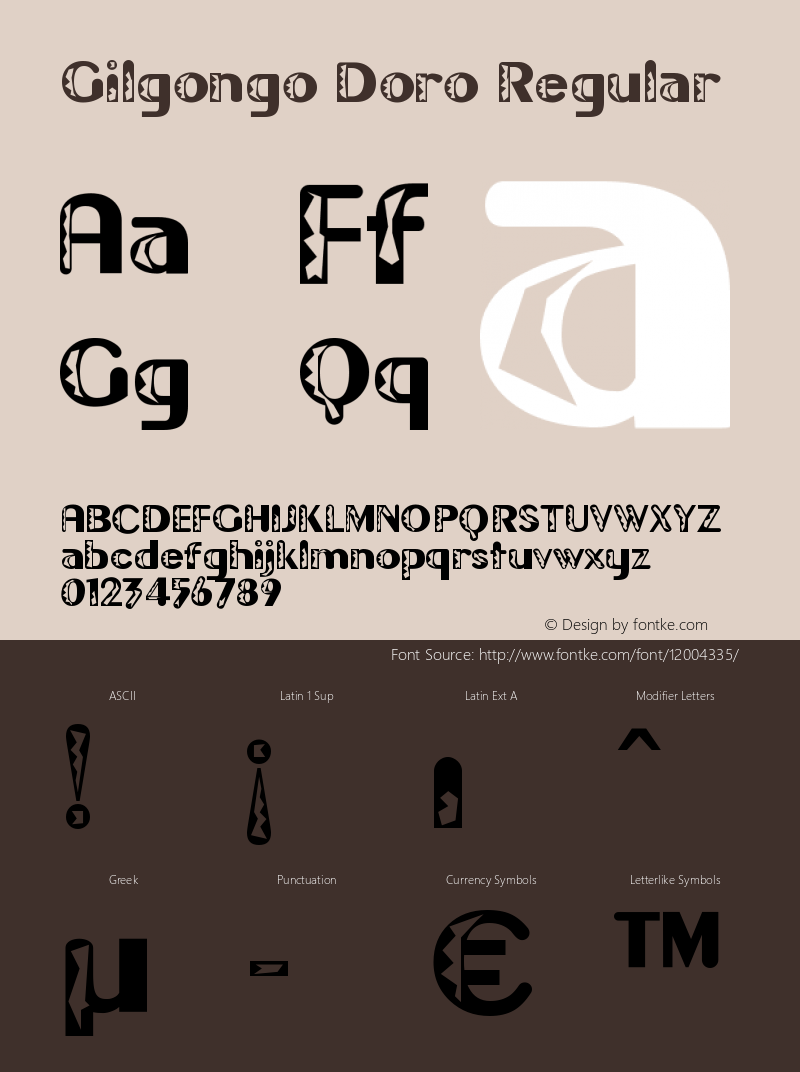 Gilgongo Doro Regular 1.0 Font Sample