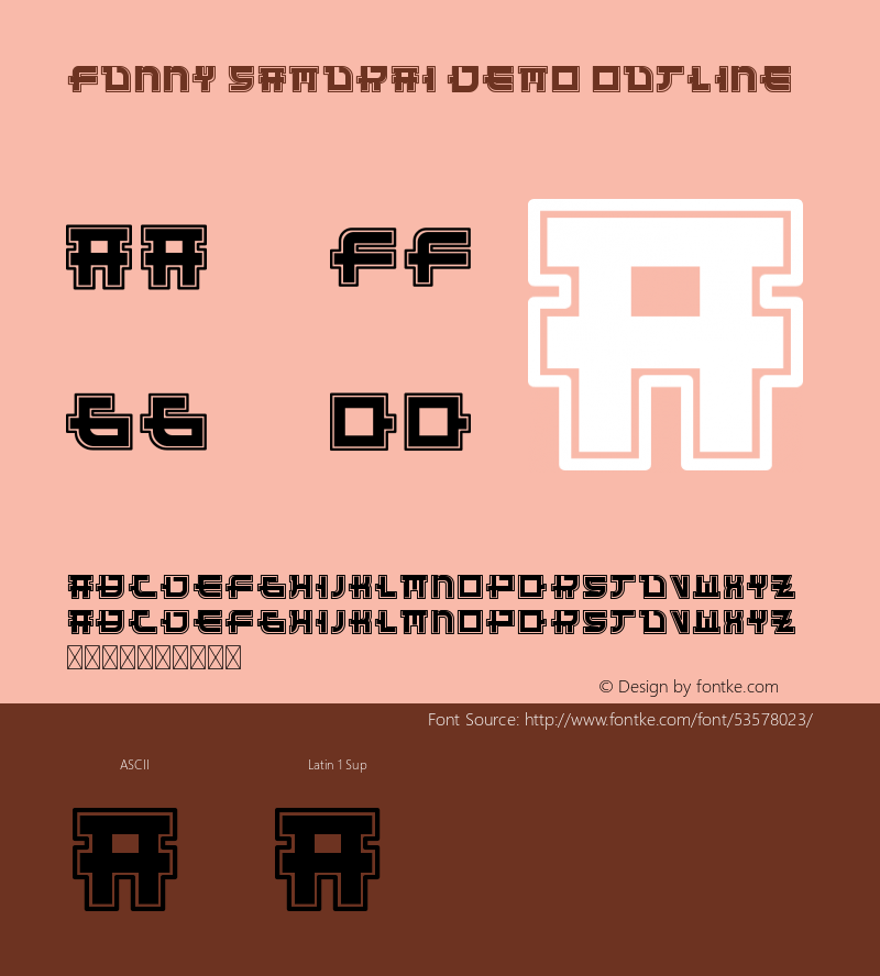 Funny Samurai Demo Outline Version 1.002;Fontself Maker 3.1.2 Font Sample