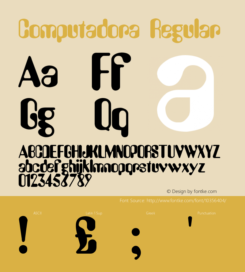 Computadora Regular Version 1 Font Sample