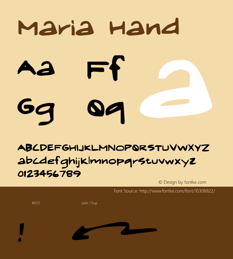 Maria Hand 2000; 1.0, initial release Font Sample