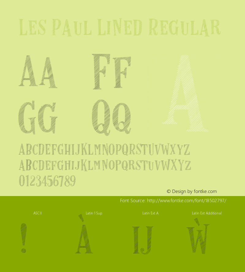 Les Paul Lined Regular Version 1.000;PS 001.000;hotconv 1.0.70;makeotf.lib2.5.58329 DEVELOPMENT Font Sample