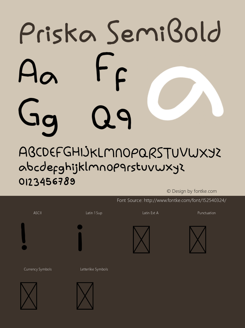 Priska SemiBold Version 1.001;Fontself Maker 3.5.4 Font Sample