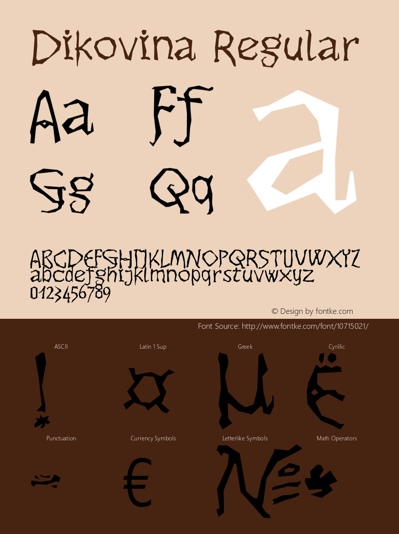 Dikovina Regular OTF 1.0;PS 001.001;Core 116;AOCW 1.0 161 Font Sample