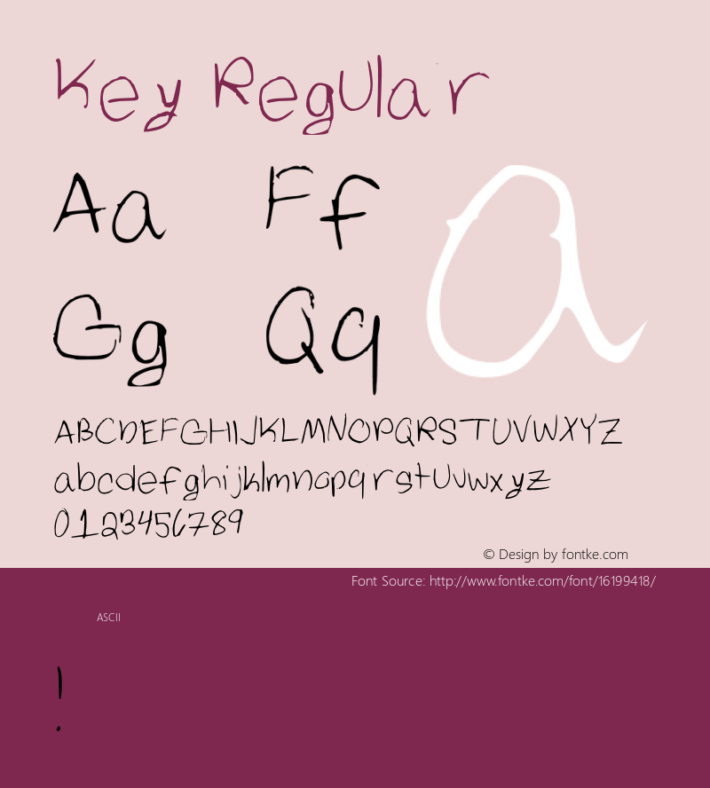Key Regular Version 2 Font Sample