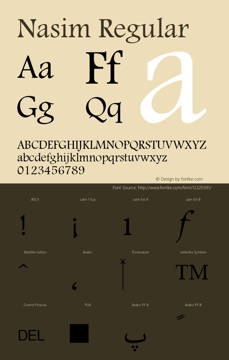 Nasim Regular 1.0 Font Sample