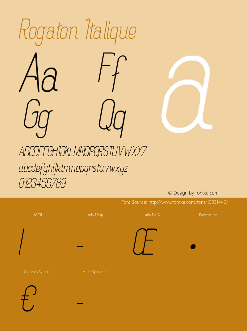 Rogaton Italique Fontographer 4.7 10/01/12 FG4M­0000002045 Font Sample