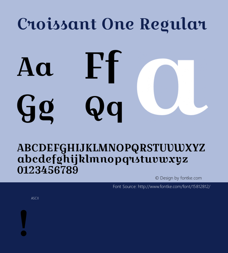 Croissant One Regular Version 1.001; ttfautohint (v1.4.1) Font Sample