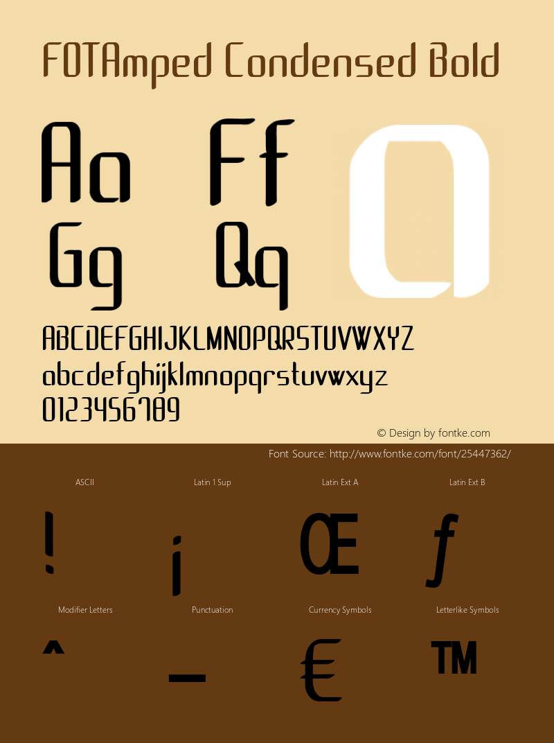 FOTAmped-CondensedBold Version 1.000 Font Sample