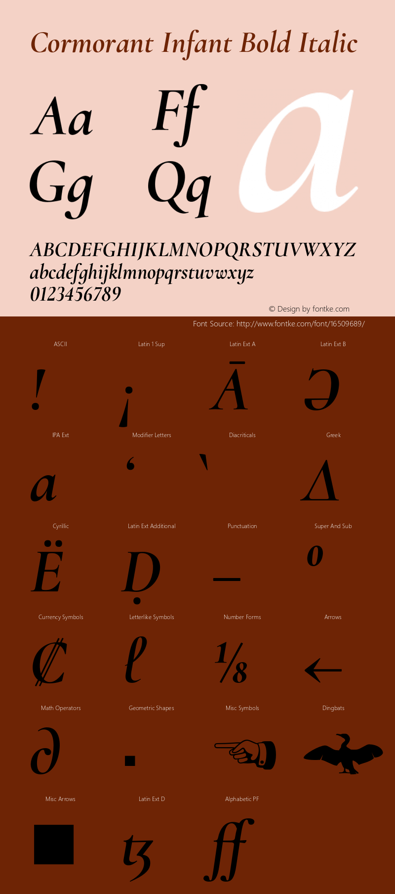 Cormorant Infant Bold Italic Version 2.001;PS 002.001;hotconv 1.0.88;makeotf.lib2.5.64775 Font Sample