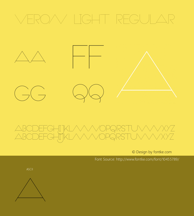 Veron Light Regular Version 1.000 2012 initial release Font Sample