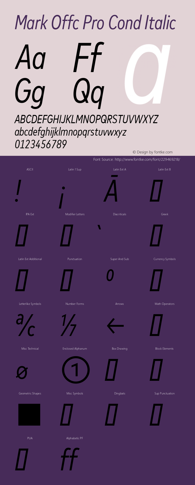 Mark Offc Pro Cond Italic Version 7.504; 2015; Build 1021图片样张