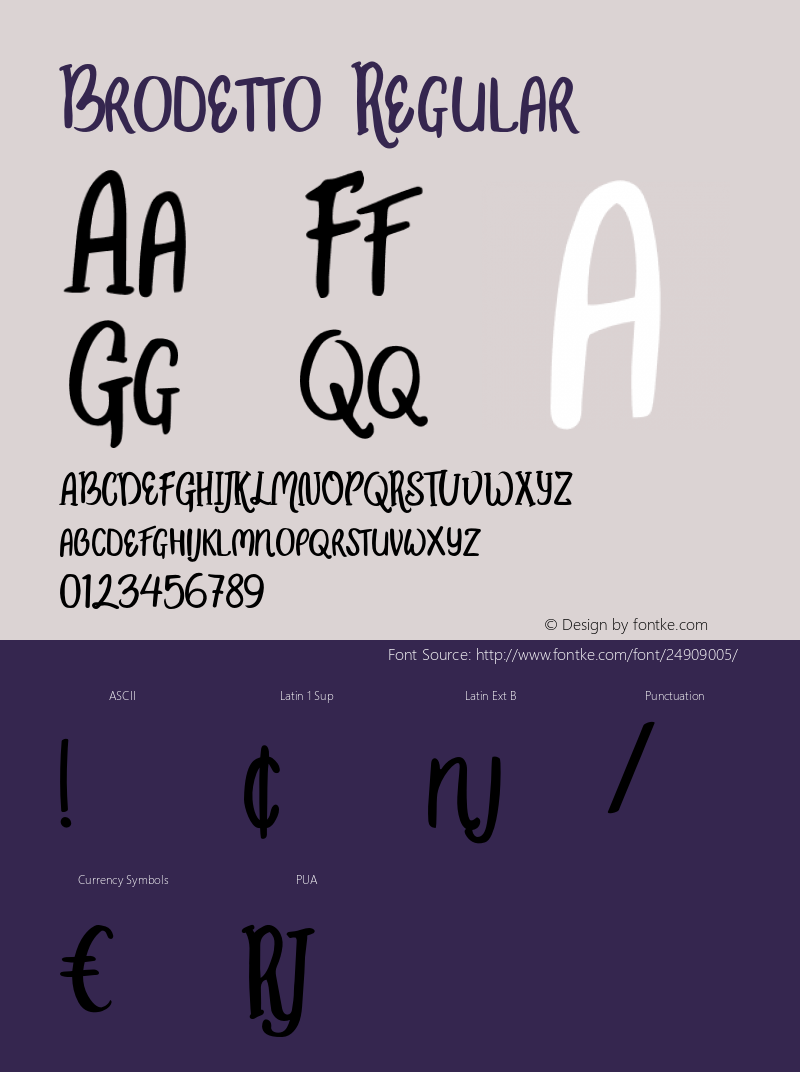 Brodetto Regular Version 1.000 Font Sample