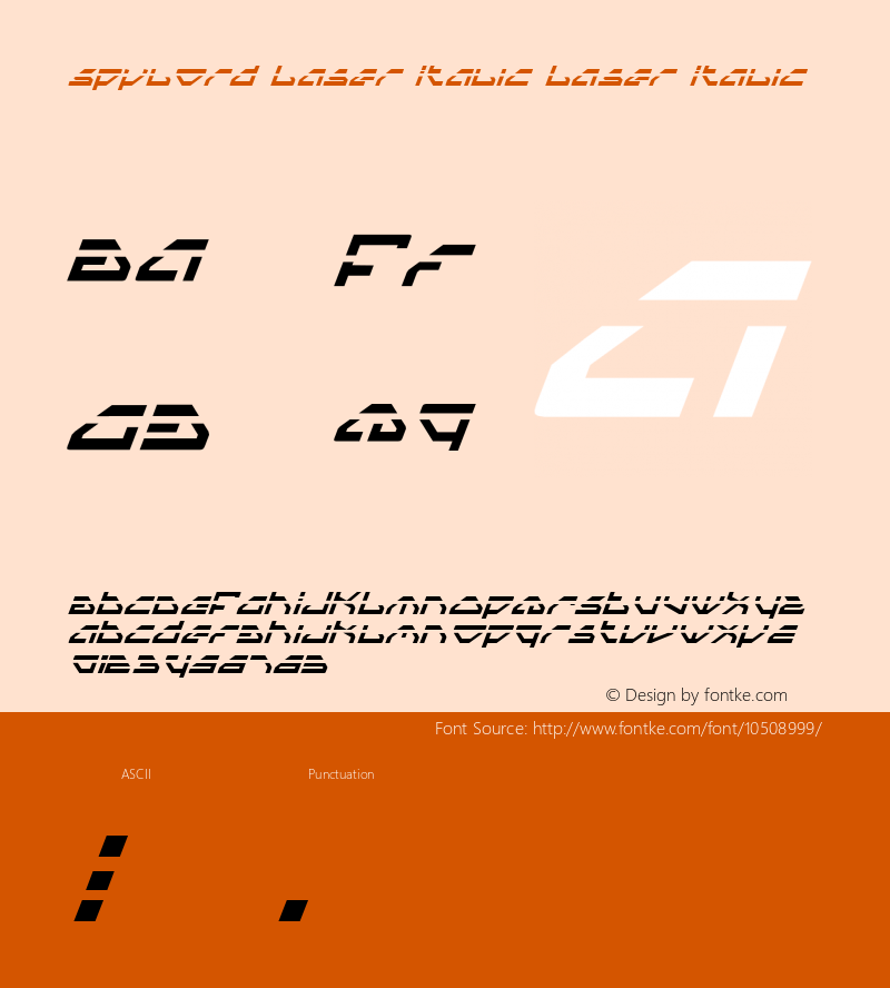 Spylord Laser Italic Laser Italic 003.000 Font Sample