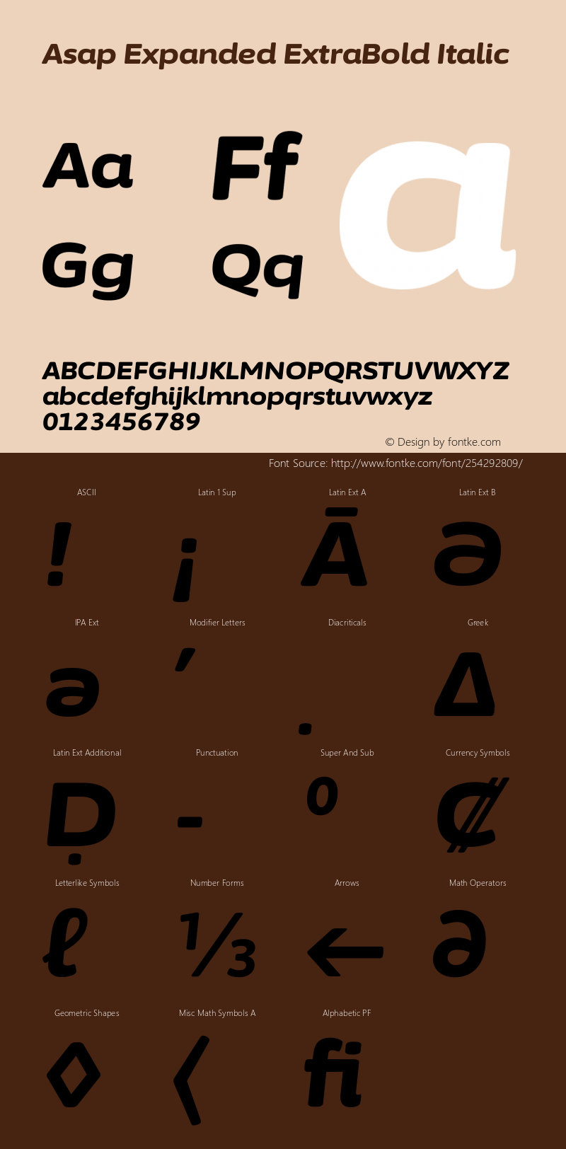 Asap Expanded ExtraBold Italic Version 3.001图片样张