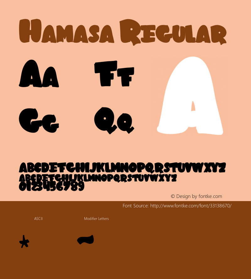 Hamasa Version 1.000 Arendxstd Font Sample