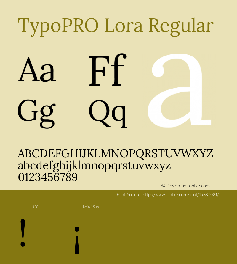 TypoPRO Lora Regular Version 1.014 Font Sample