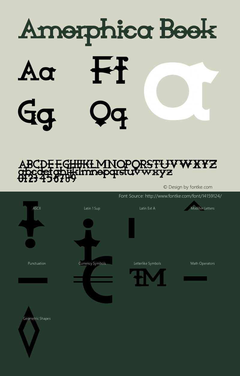 Amorphica Book Version 1.00 February 22, 20 Font Sample