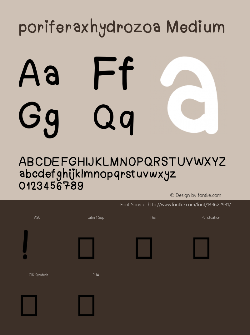 poriferaxhydrozoa Version 001.000 Font Sample