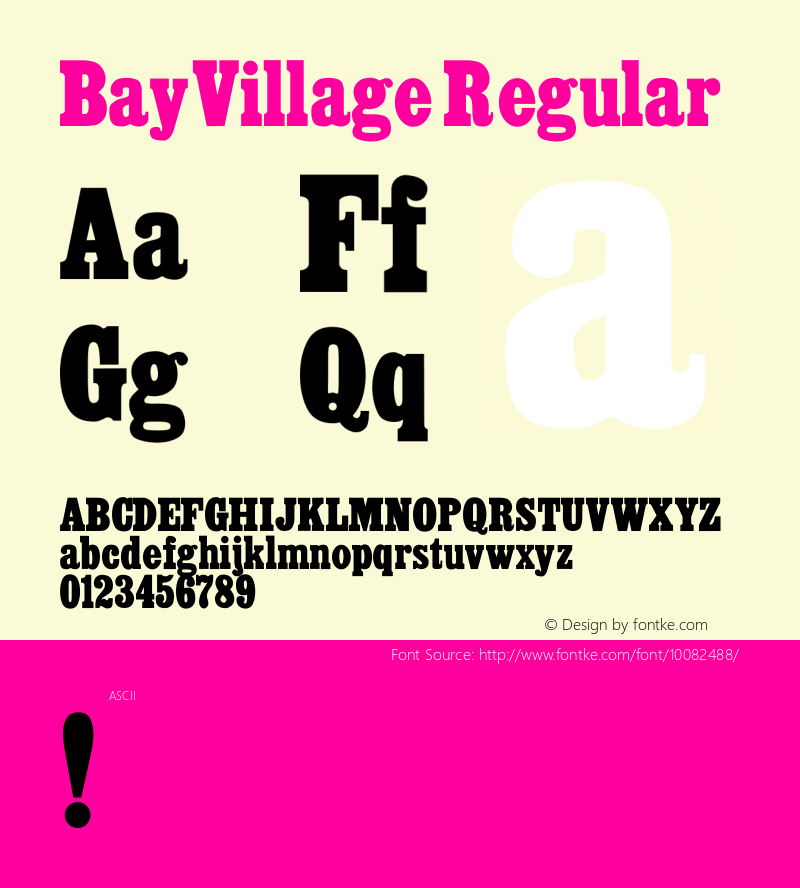 BayVillage Regular Unknown Font Sample