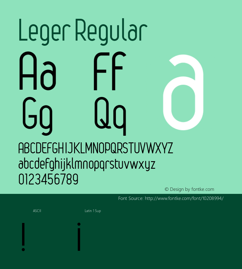 Leger Regular 001.000 Font Sample