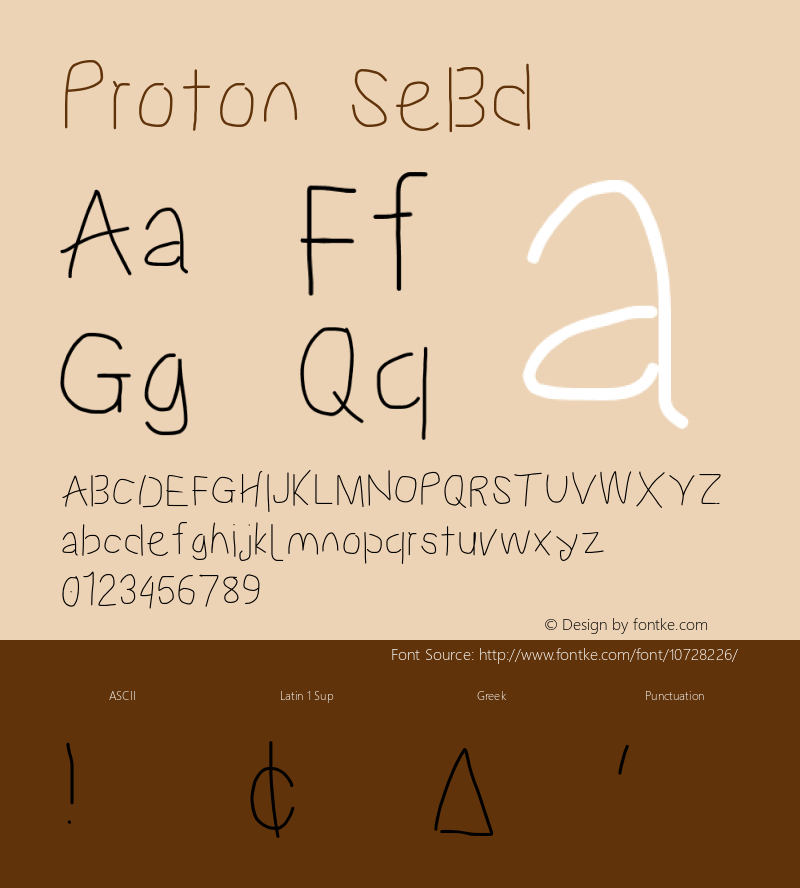 Proton SeBd Version 1.017 Font Sample