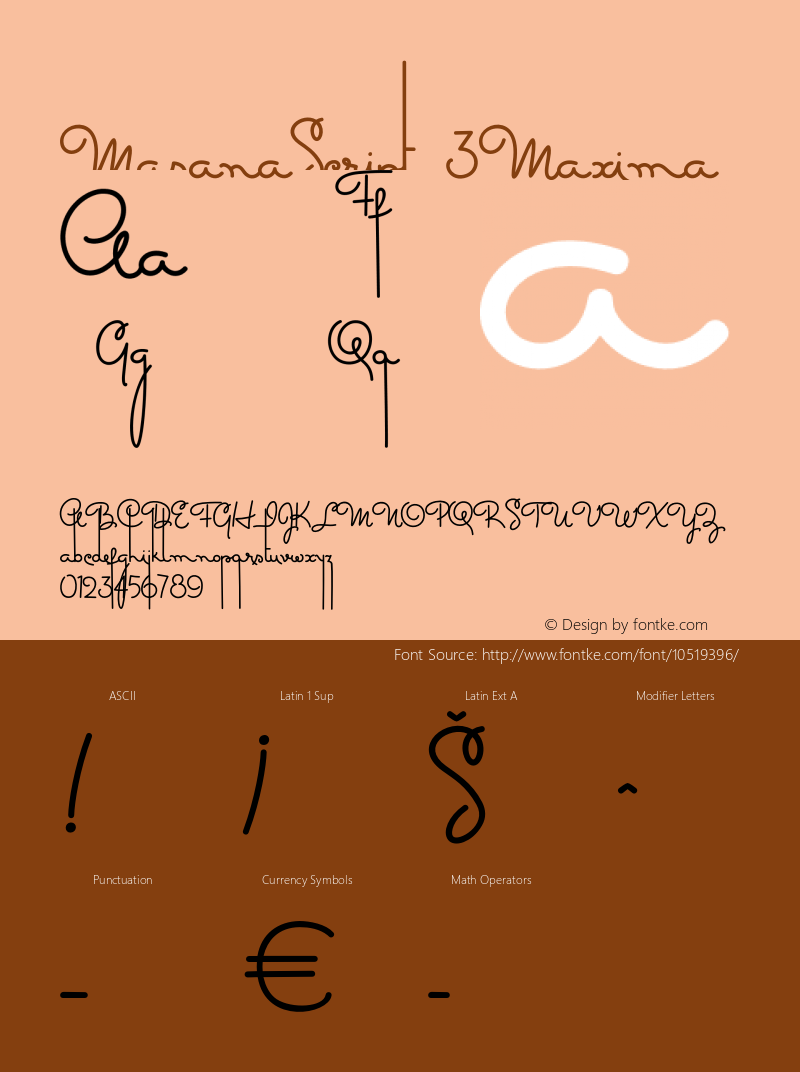 MasanaScript 3Maxima Version 1.00 2011 Font Sample