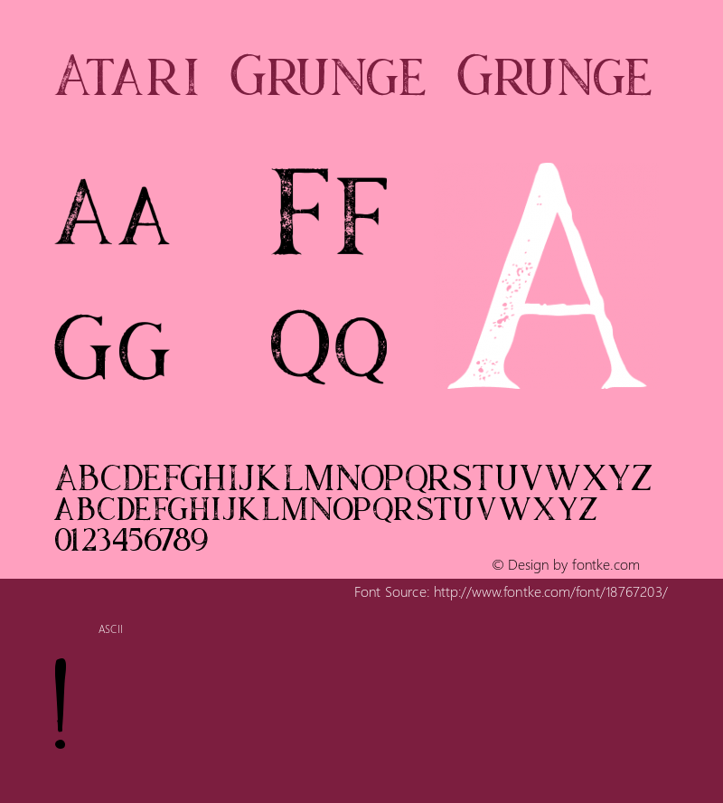Atari Grunge Grunge Version 1.000 Font Sample