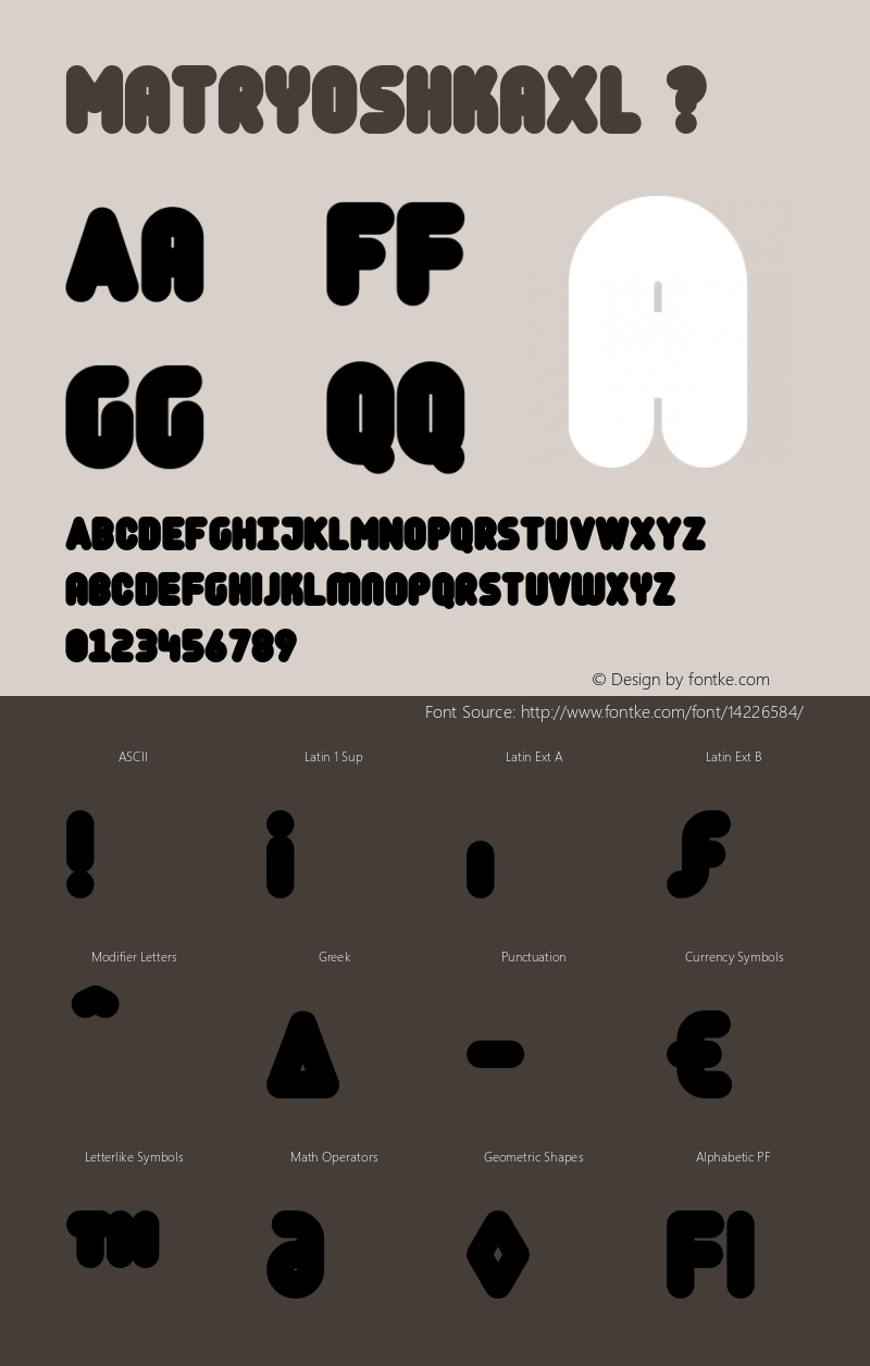 MatryoshkaXL ? 001.001;com.myfonts.volcano.matryoshka.xl.wfkit2.3sPF Font Sample