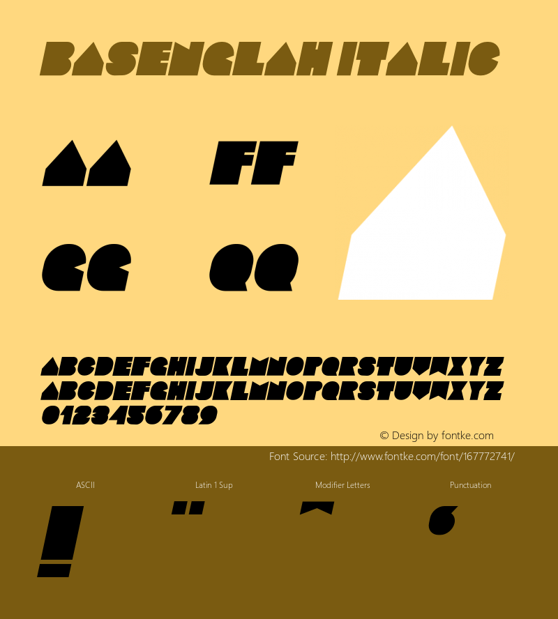 Basenglah-Italic Version 1.000;PS 001.001;hotconv 1.0.56图片样张